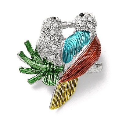 Woodpecker Platinum Zinc Alloy Enamel Pin JEWB-D068-02P-03-1