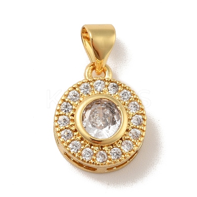 Brass Micro Pave Cubic Zirconia Pendants KK-B059-26G-1