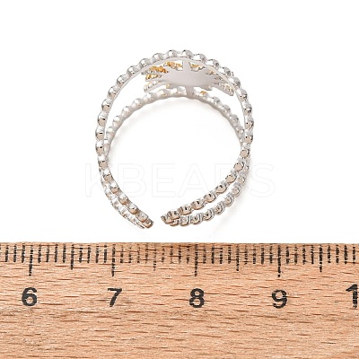 Two Tone 304 Stainless Steel Cuff Open Rings SA-CBA751F-07GP-1