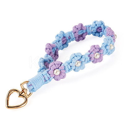 Cotton Braided Flower Pendant Decorations AJEW-TAC0030-032G-11-1