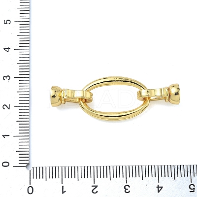 Oval Brass Fold Over Clasps KK-Z143-13G-1