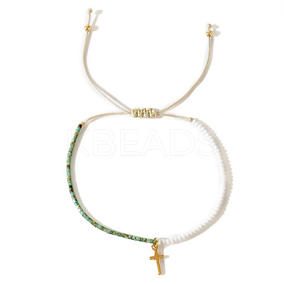 Bohemian Style Glass Seed Beads Braided Bead Bracelets EC2544-1