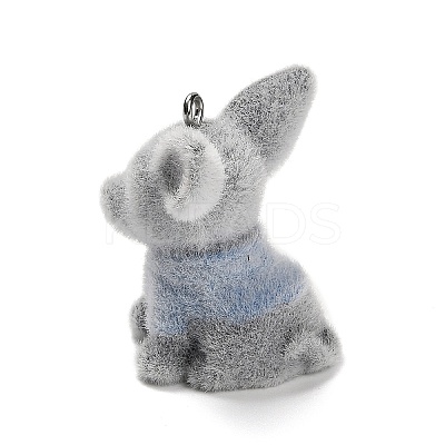Flocky Opaque Resin Pendants RESI-G112-02B-1