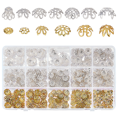 715Pcs 13 Styles Iron Bead Caps IFIN-ME0001-04-1