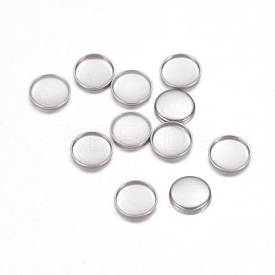 Non-Tarnish 304 Stainless Steel Plain Edge Bezel Cups X-STAS-F117-49P-1