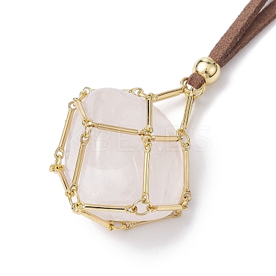 3Pcs 3 Style Crystal Holder Cage Necklace NJEW-JN04586-1