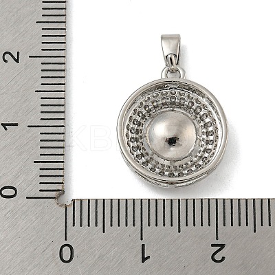 Brass Micro Pave Clear Cubic Zirconia Pendants KK-N254-118P-01-1
