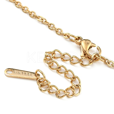 304 Stainless Steel Heart Cupid Pendant Necklaces for Women NJEW-A012-01G-1