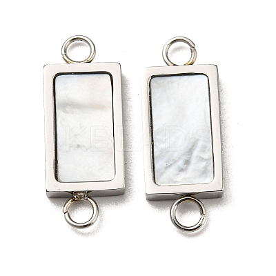 304 Stainless Steel Shell Connector Charms STAS-L022-012P-1