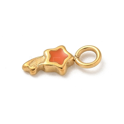 Ion Plating(IP) 304 Stainless Steel Enamel Charms STAS-G351-06G-01-1