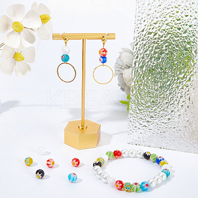 160Pcs 8 Colors Handmade Millefiori Lampwork Beads Strands LAMP-SC0001-14-1