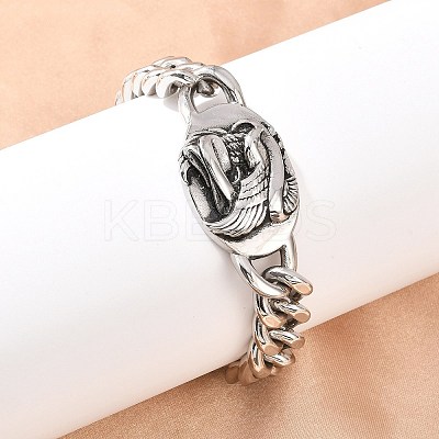 Stainless Steel Link Bracelets BJEW-D379-14ASP-1