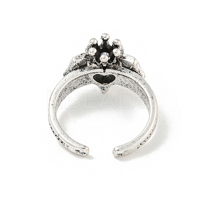 Zinc Alloy Rhinestone Solitaire Ring LS-RJEW-Z048-03AS-01-1