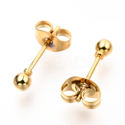 304 Stainless Steel Ball Stud Earrings EJEW-C501-10A-1