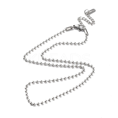 Non-Tarnish 304 Stainless Steel Ball Chain Necklace LS-NJEW-D045-03P-1
