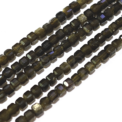 Natural Golden Sheen Obsidian Beads Strands LS-G-A026-B04-2mm-1