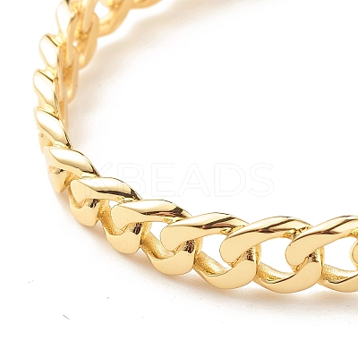 Brass Curb Chain Shape Open Cuff Bangle for Women LS-BJEW-B054-38G-1