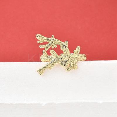 Brass Cuff Rings for Women RJEW-F184-08H-G-1