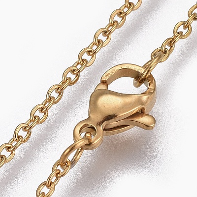 304 Stainless Steel Cable Chain Necklaces LS-NJEW-F248-23A-G-1