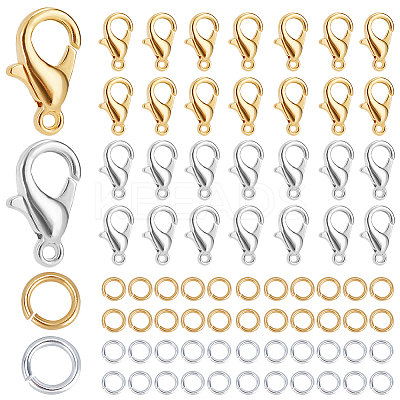 400Pcs 2 Colors Zinc Alloy Lobster Claw Clasps FIND-SP0001-34-1