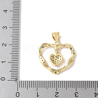 Brass Micro Pave Cubic Zirconia Pendants KK-A252-33G-01-1