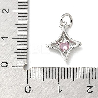 Rack Plating Brass Micro Pave Cubic Zirconia Pendants KK-K392-54P-1