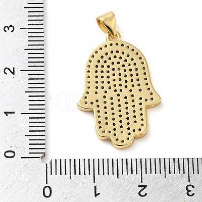Rack Plating Brass Micro Pave Clear Cubic Zirconia Pendants KK-C047-08G-1