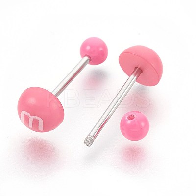 Acrylic Straight Barbells EJEW-L207-M-1