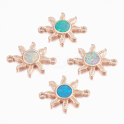 Synthetic Opal Links Connectors KK-K228-06-RG-1
