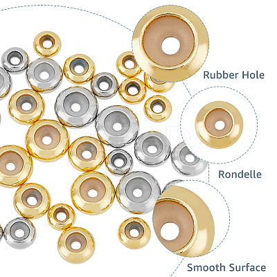 40Pcs 8 Style Brass Beads KK-FH0006-48-1
