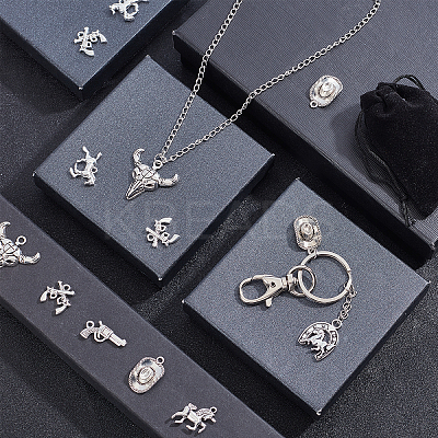 80Pcs 10 Style Tibetan Style Alloy Pendants TIBEP-PH0001-28-1