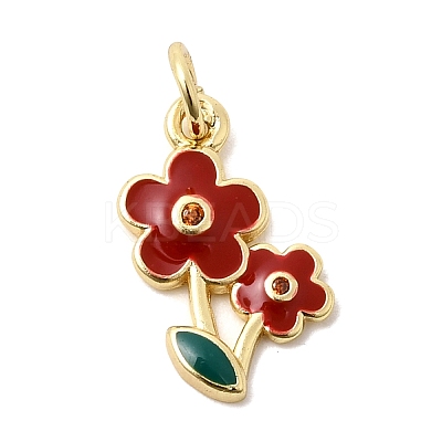Brass Pave Clear Cubic Zirconia Pendants KK-G554-07G-03-1