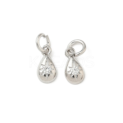 Brass Micro Pave Cubic Zirconia Pendants KK-D386-02P-1