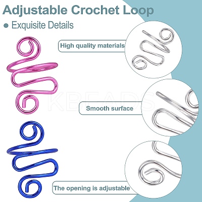10Pcs 10 Colors Iron Crochet Tool IFIN-SZ0001-41-1