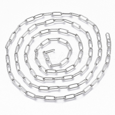 Non-Tarnish 304 Stainless Steel Paperclip Chains X-CHS-S006-JN957-1-A-1