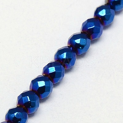Electroplate Non-magnetic Synthetic Hematite Beads Strands G-J169B-4mm-03-1