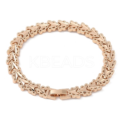Brass Link Chain Bracelets for Women Men BJEW-P324-01G-KCG-1