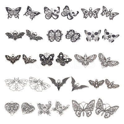 45pcs 15 styles Halloween Alloy Enamel & Tibetan Style Pendants ENAM-AR0001-56-1
