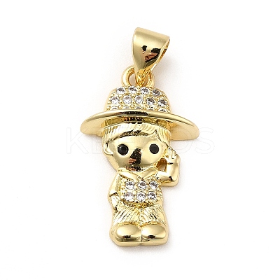 Brass Micro Pave Cubic Zirconia Pendants KK-H433-11A-G-1