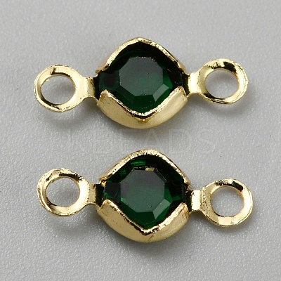 Brass Rhinestone Connector Charms RB-WH0001-08F-1