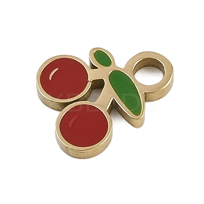304 Stainless Steel Enamel Charms STAS-I338-01G-17-1