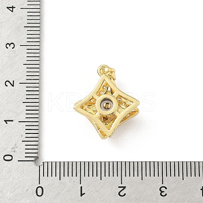 Rotatable Brass Micro Pave Clear Cubic Zirconia Pendants LS-KK-F905-23G-03-1