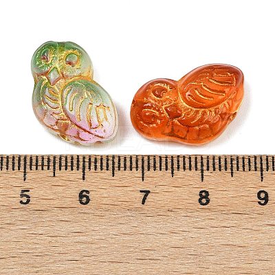 Baking Paint and Golden Metal Enlaced Glass Beads DGLA-T004-21M-1