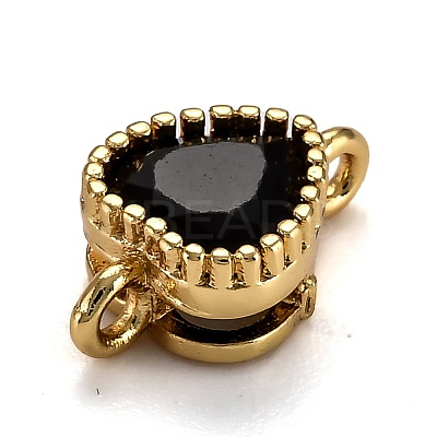 Real 18K Gold Plated Brass Micro Pave Cubic Zirconia Links Connectors ZIRC-L100-011G-1