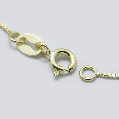 925 Sterling Silver Box Chain Necklaces STER-F039-45cm-03G-1