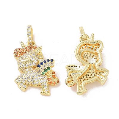 Brass Micro Pave Cubic Zirconia Pendants ZIRC-I063-11G-1