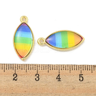 Rainbow Color Opaque Resin Pendants KK-M290-04A-G-1