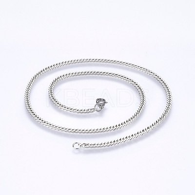 Tarnish Resistant 304 Stainless Steel Curb Chain Necklaces NJEW-P226-05P-03-1