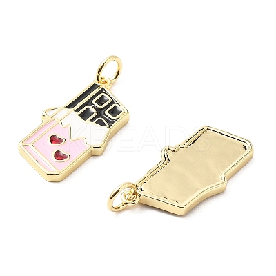Brass Enamel Pendants KK-L237-013G-1