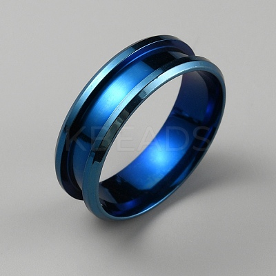 304 Stainless Steel Grooved Finger Ring Settings RJEW-WH0010-08F-BL-1